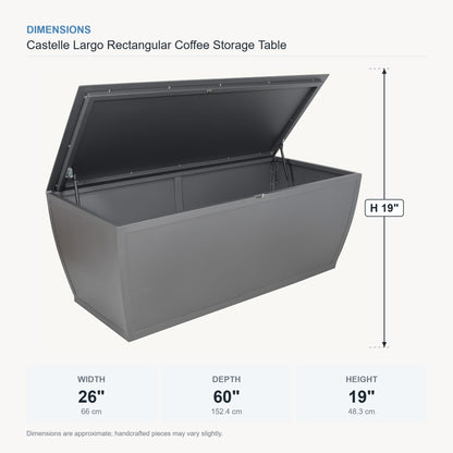 Castelle Largo Rectangular Coffee Storage Table dimensions