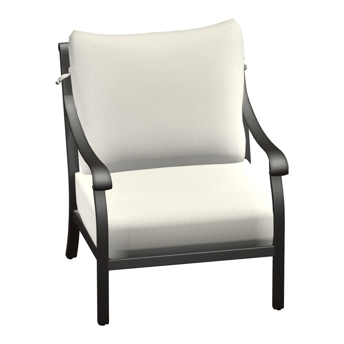 Castelle Madrid Cushioned Lounge Chair in Weathered Dark Rum frame finish (3D render)