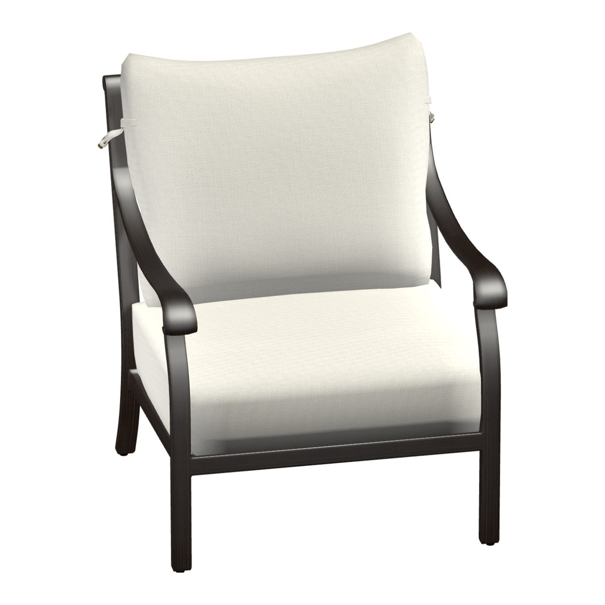 Castelle Madrid Cushioned Lounge Chair in Weathered Mahogany frame finish (3D render)