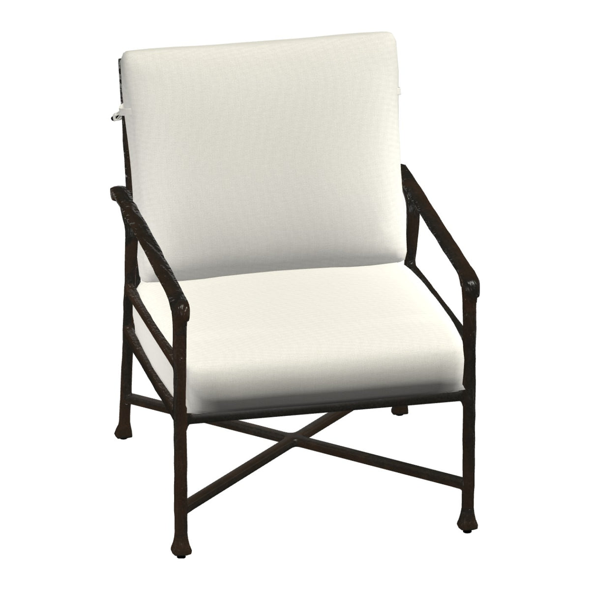 Castelle Marquis Cushioned Lounge Chair in Antique Auburn frame finish (3D render)