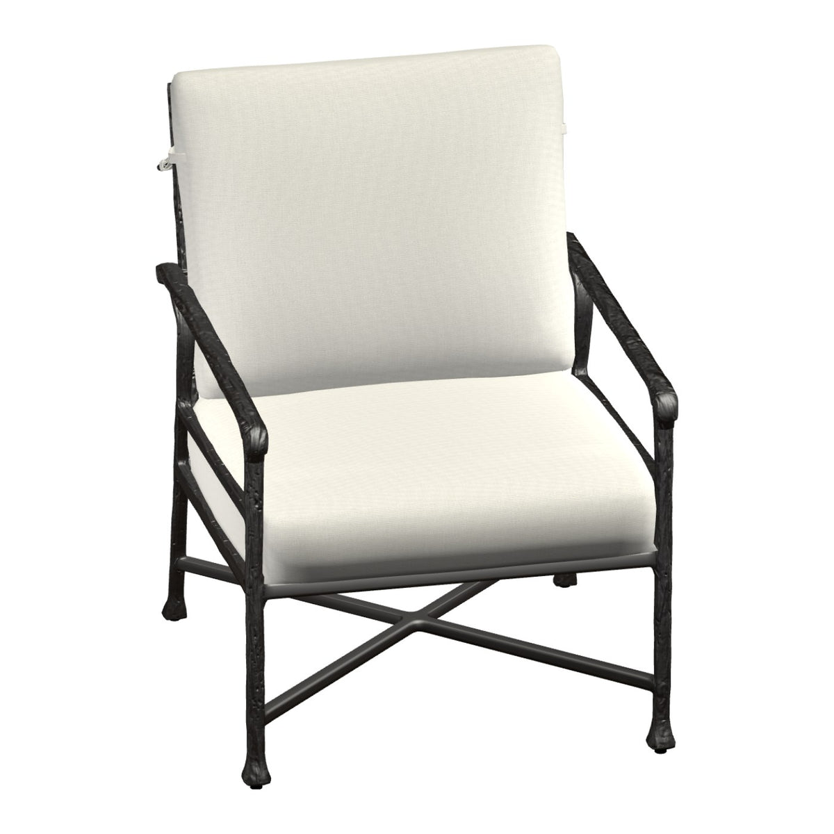 Castelle Marquis Cushioned Lounge Chair in Dark Rum Gold frame finish (3D render)