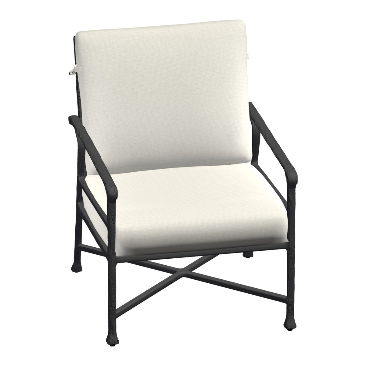 Castelle Marquis Cushioned Lounge Chair in Matte Black frame finish (3D render)