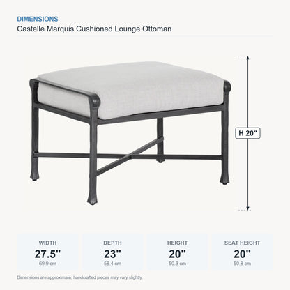 Castelle Marquis Cushioned Lounge Ottoman dimensions