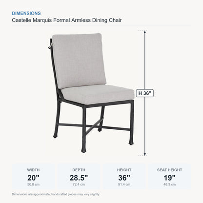 Castelle Marquis Formal Armless Dining Chair dimensions