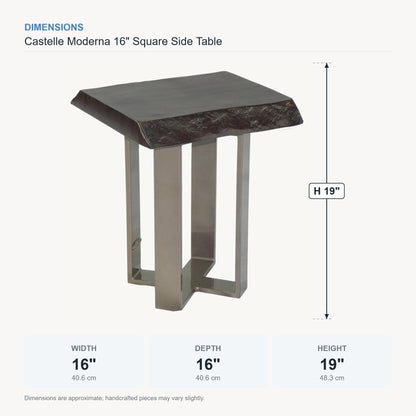 Castelle Moderna 16" Square Side Table dimensions