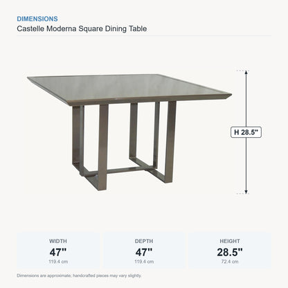 Castelle Moderna Square Dining Table dimensions