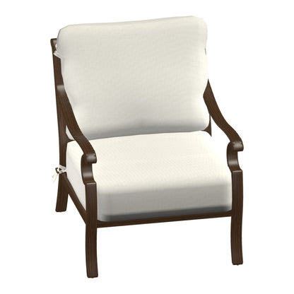Castelle Monterey Cushioned Lounge Chair in Brushed Pecan frame finish (3D render)