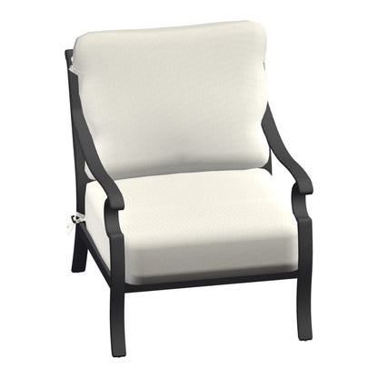 Castelle Monterey Cushioned Lounge Chair in Matte Black frame finish (3D render)