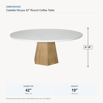 Castelle Nicoya 42" Round Coffee Table dimensions