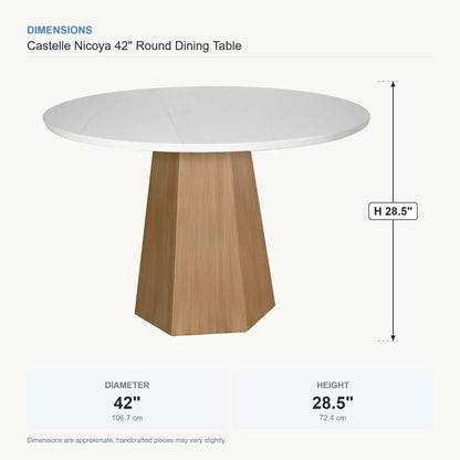 Castelle Nicoya 42" Round Dining Table dimensions