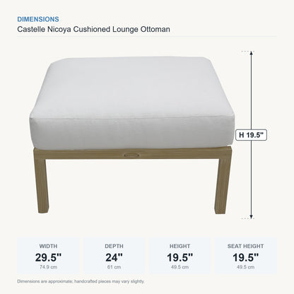 Castelle Nicoya Cushioned Lounge Ottoman dimensions