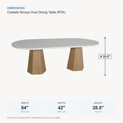 Castelle Nicoya Oval Dining Table (RTA) dimensions
