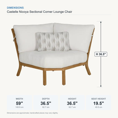 Castelle Nicoya Sectional Corner Lounge Chair dimensions