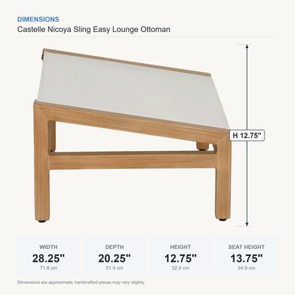 Castelle Nicoya Sling Easy Lounge Ottoman dimensions