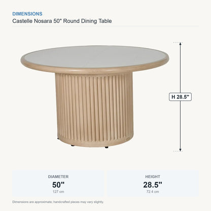 Castelle Nosara 50" Round Dining Table dimensions