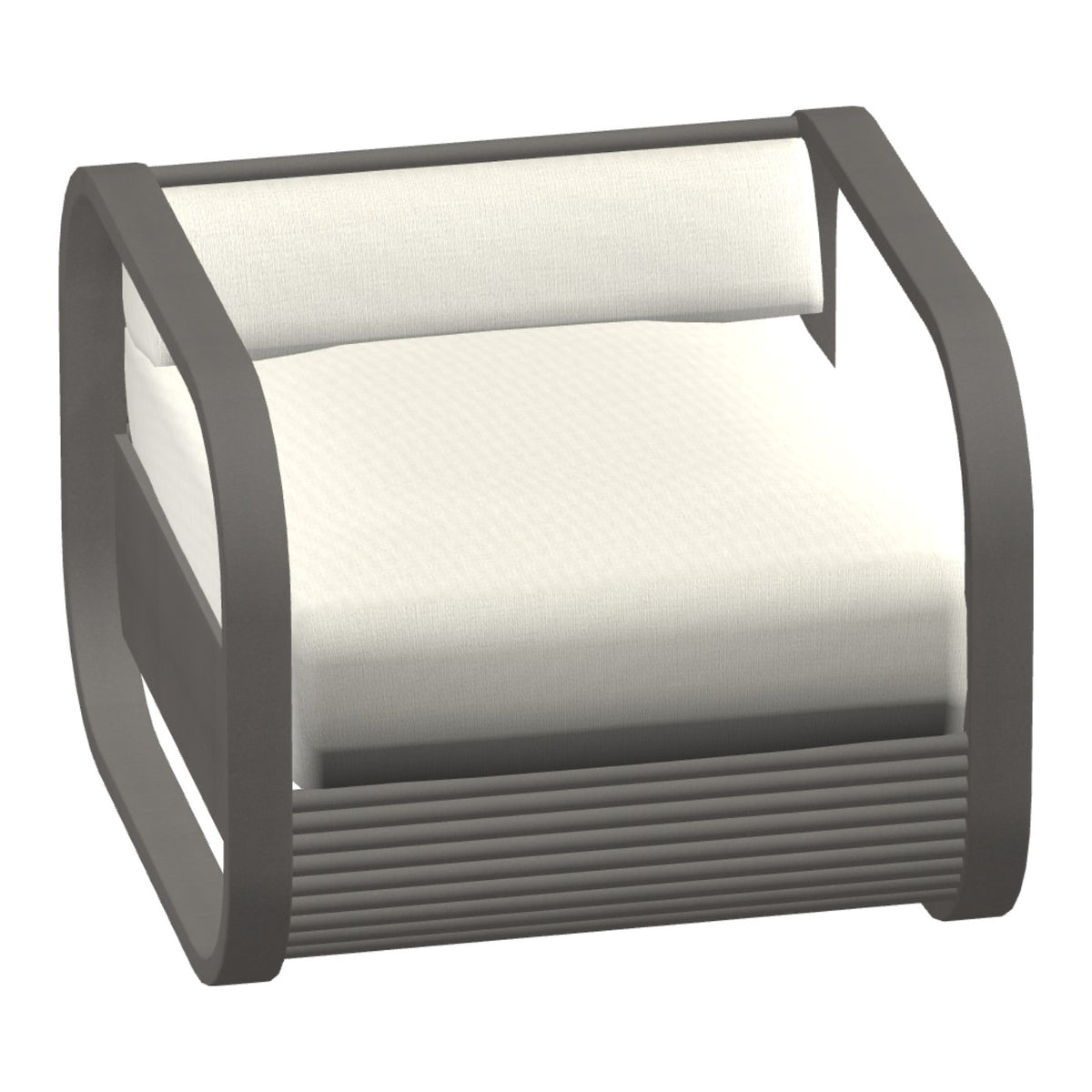 Castelle Nosara Cushioned Lounge Chair in Matte Gunmetal frame finish (3D render)