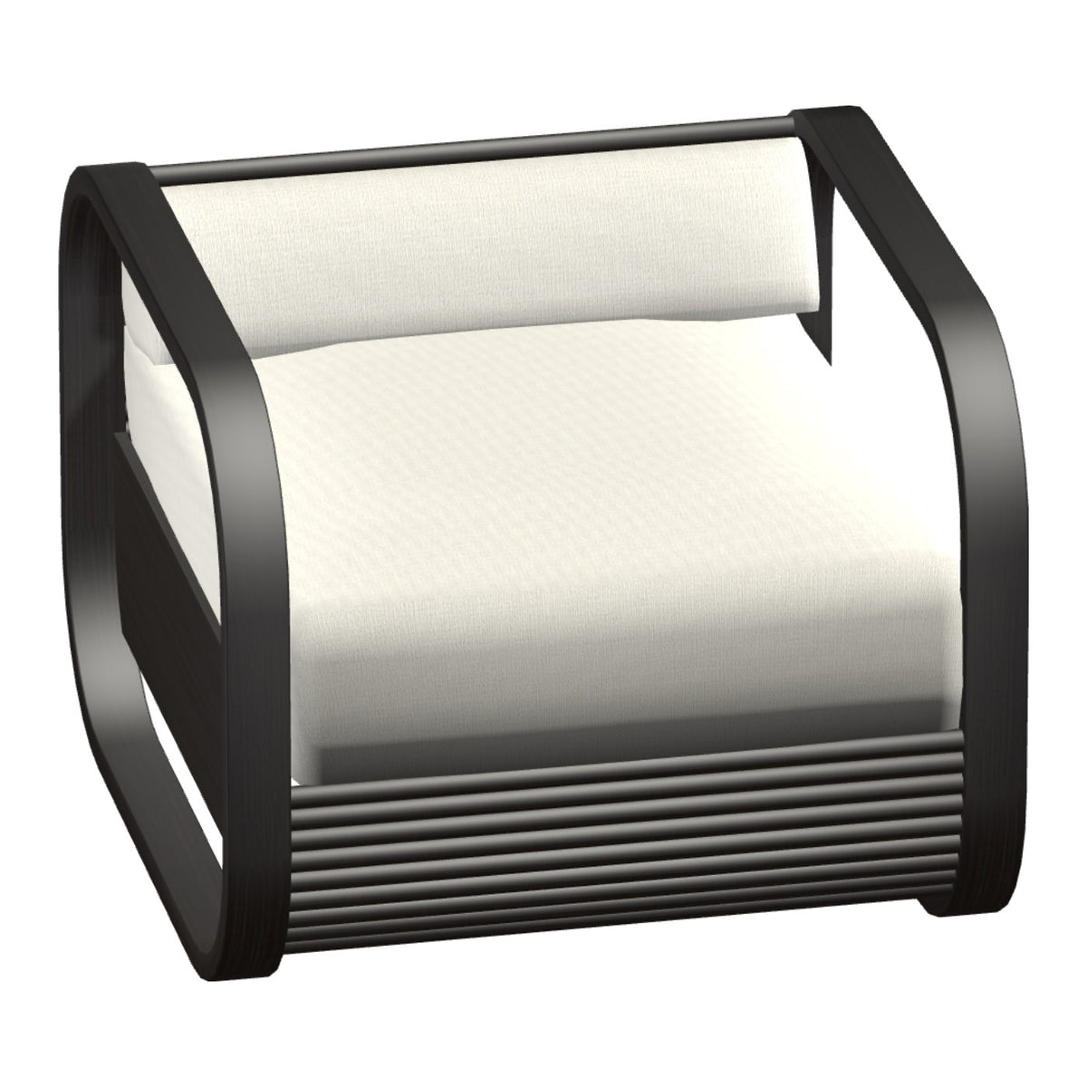 Castelle Nosara Cushioned Lounge Chair in Weathered Dark Rum frame finish (3D render)