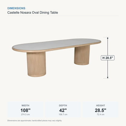 Castelle Nosara Oval Dining Table dimensions