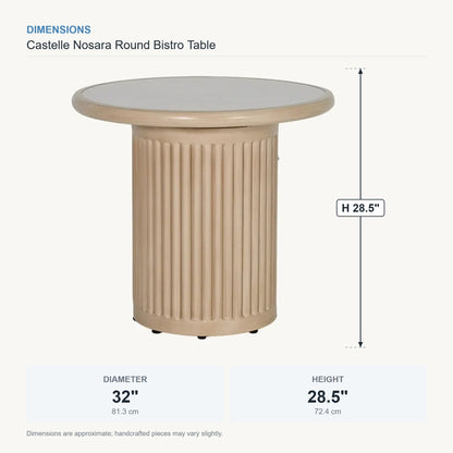 Castelle Nosara Round Bistro Table dimensions