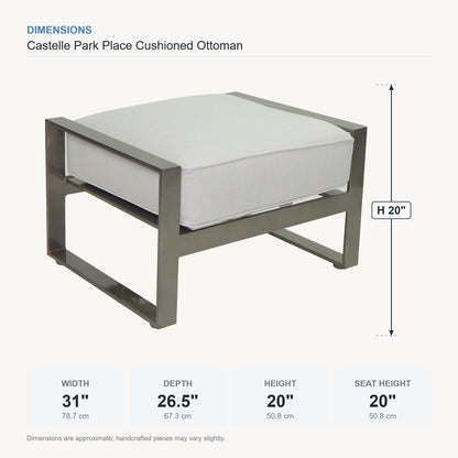 Castelle Park Place Cushioned Ottoman dimensions