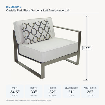 Castelle Park Place Sectional Left Arm Lounge Unit dimensions