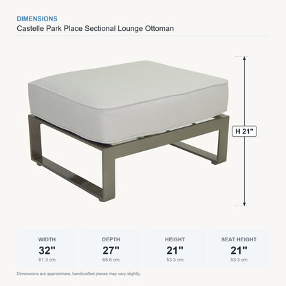 Castelle Park Place Sectional Lounge Ottoman dimensions