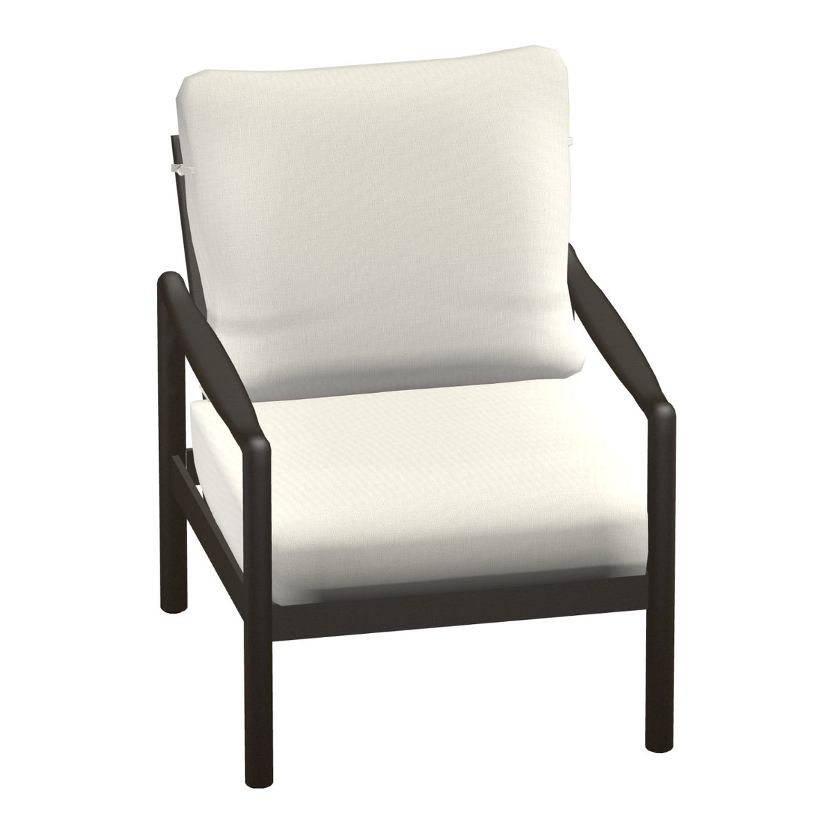 Castelle Preston Cushioned Lounge Chair in Antique Black Walnut frame finish (3D render)