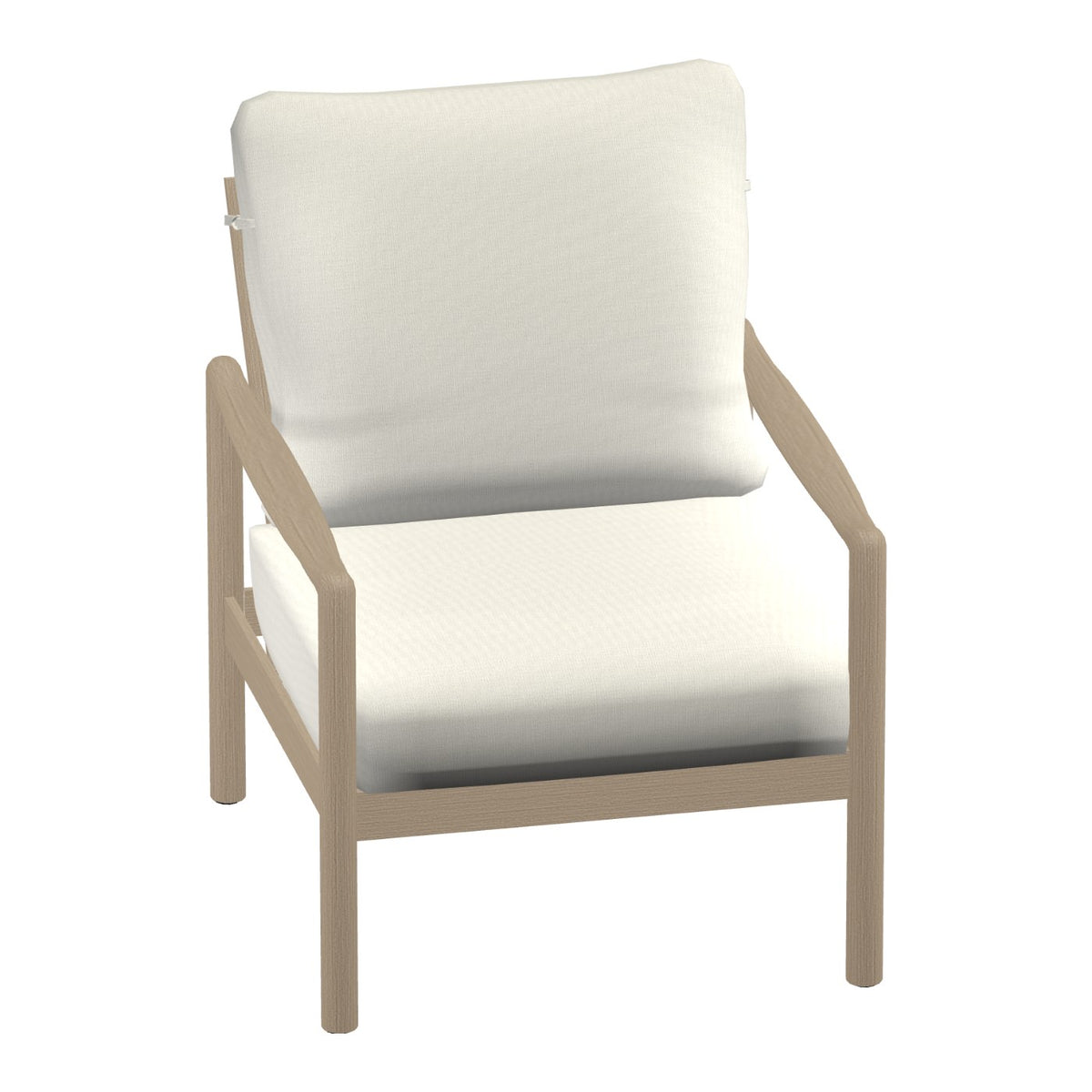 Castelle Preston Cushioned Lounge Chair in Brushed Oak frame finish (3D render)
