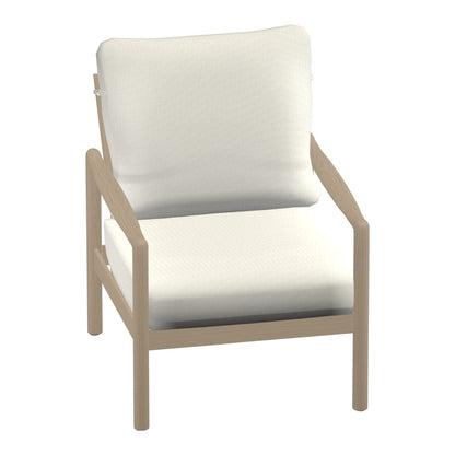 Castelle Preston Cushioned Lounge Chair in Brushed Oak frame finish (3D render)