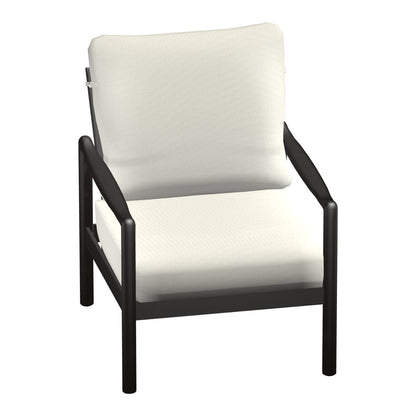 Castelle Preston Cushioned Lounge Chair in Dark Rum Gold frame finish (3D render)