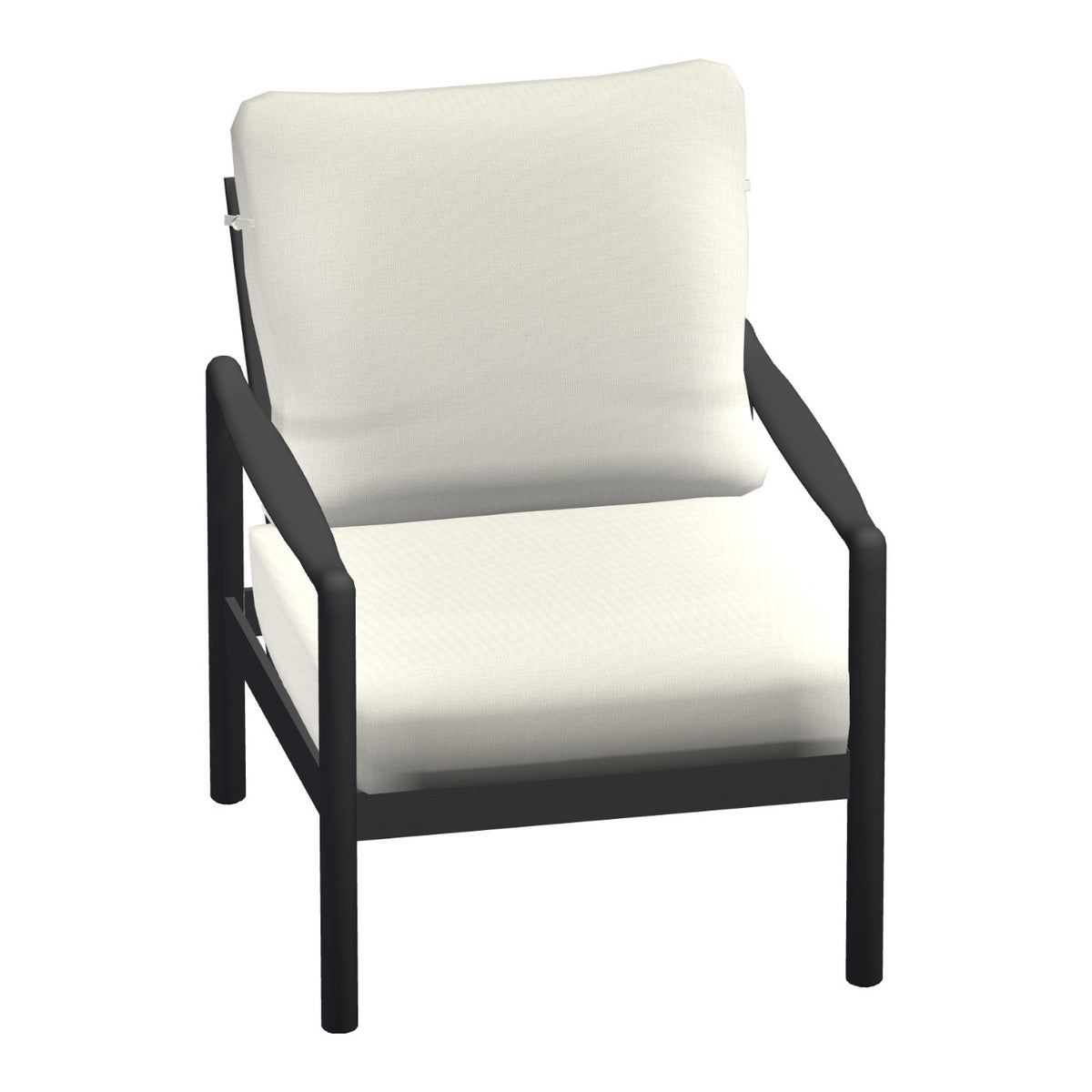 Castelle Preston Cushioned Lounge Chair in Matte Black frame finish (3D render)