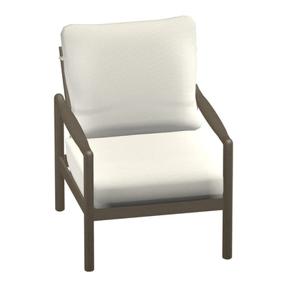 Castelle Preston Cushioned Lounge Chair in Weathered Wood frame finish (3D render)