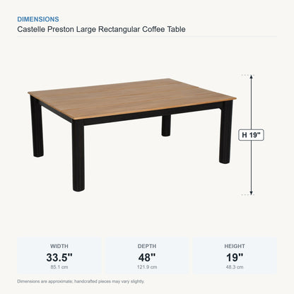 Castelle Preston Large Rectangular Coffee Table dimensions