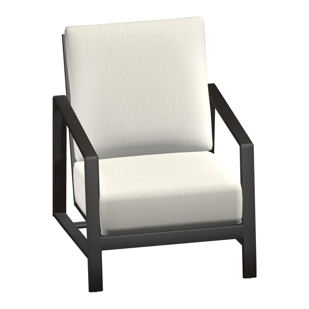Castelle Prism Cushioned Lounge Chair in Dark Rum Gold frame finish (3D render)