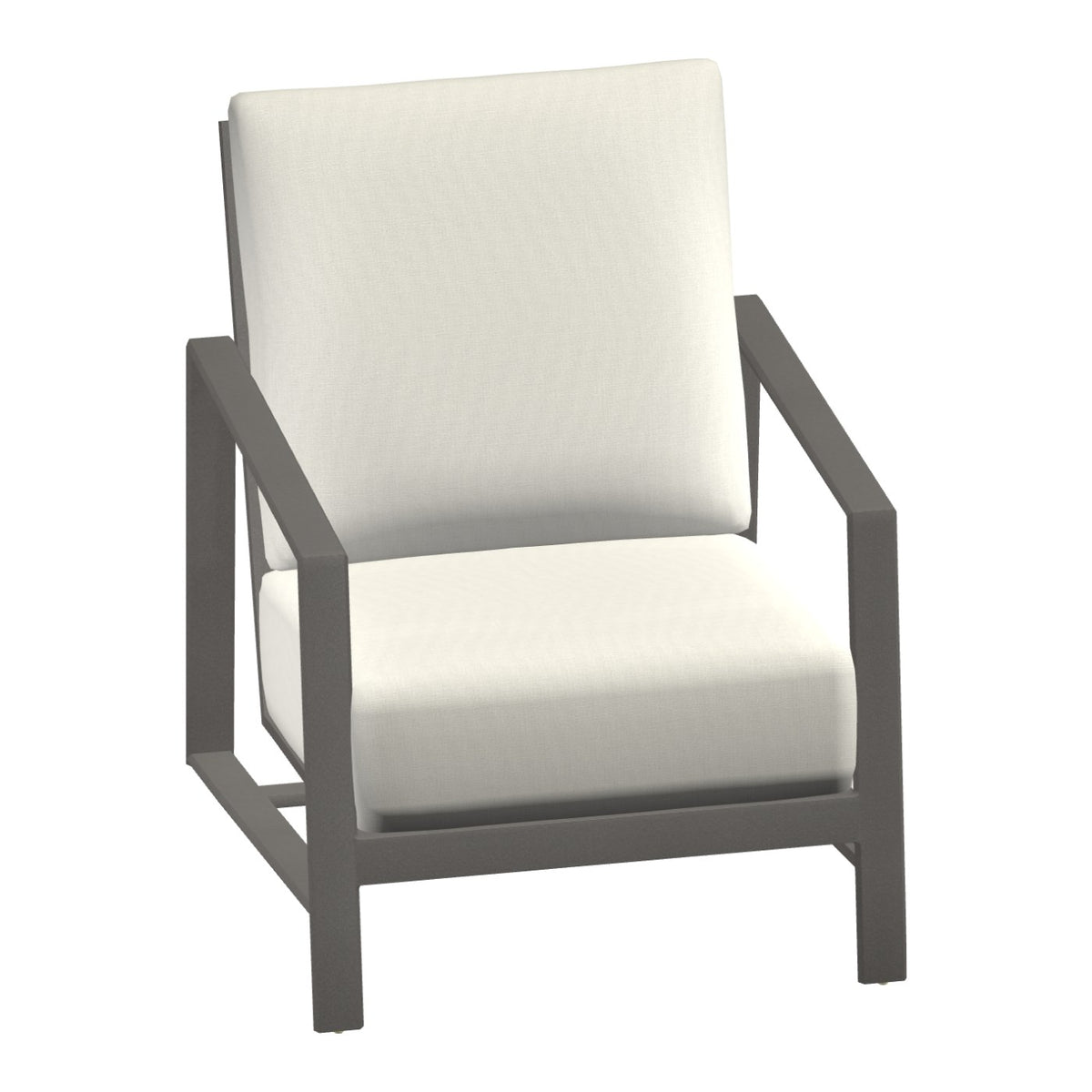 Castelle Prism Cushioned Lounge Chair in Matte Gunmetal frame finish (3D render)