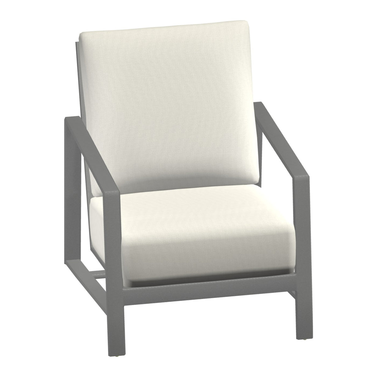 Castelle Prism Cushioned Lounge Chair in Platinum Tex frame finish (3D render)