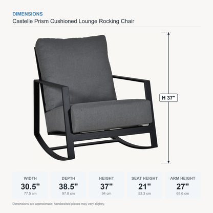 Castelle Prism Cushioned Lounge Rocking Chair dimensions