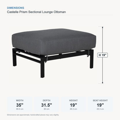 Castelle Prism Sectional Lounge Ottoman dimensions