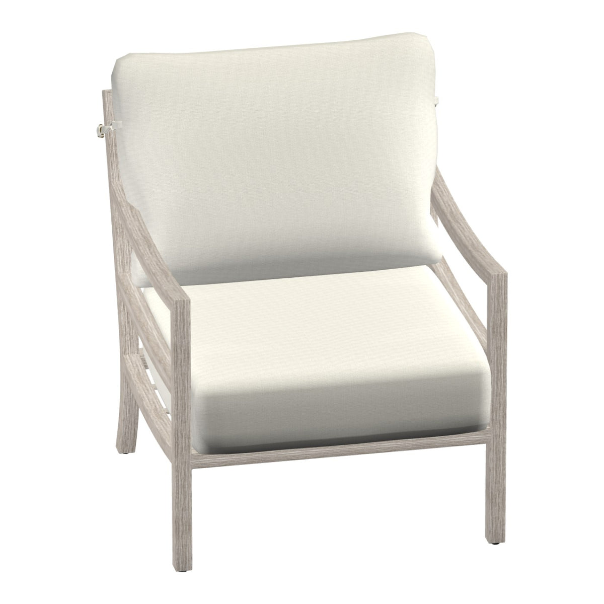 Castelle Roma Cushioned Lounge Chair in Weathered Gray frame finish (3D render)