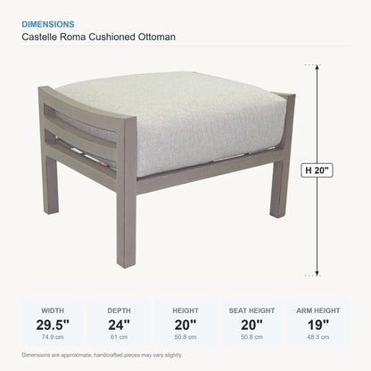Castelle Roma Cushioned Ottoman dimensions