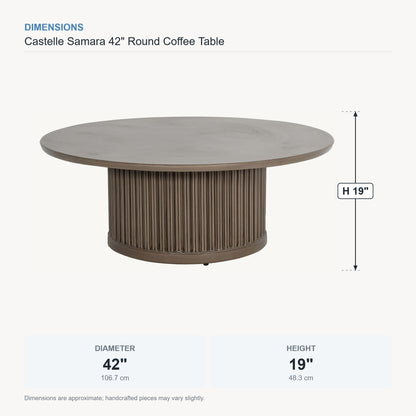 Castelle Samara 42" Round Coffee Table dimensions