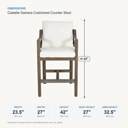 Castelle Samara Cushioned Counter Stool dimensions