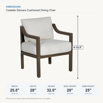 Castelle Samara Cushioned Dining Chair dimensions