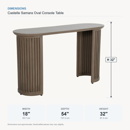 Castelle Samara Oval Console Table dimensions