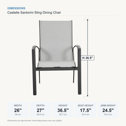 Castelle Santorini Sling Dining Chair dimensions
