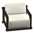 Castelle Talon Cushioned Lounge Chair in Antique Auburn frame finish (3D render)