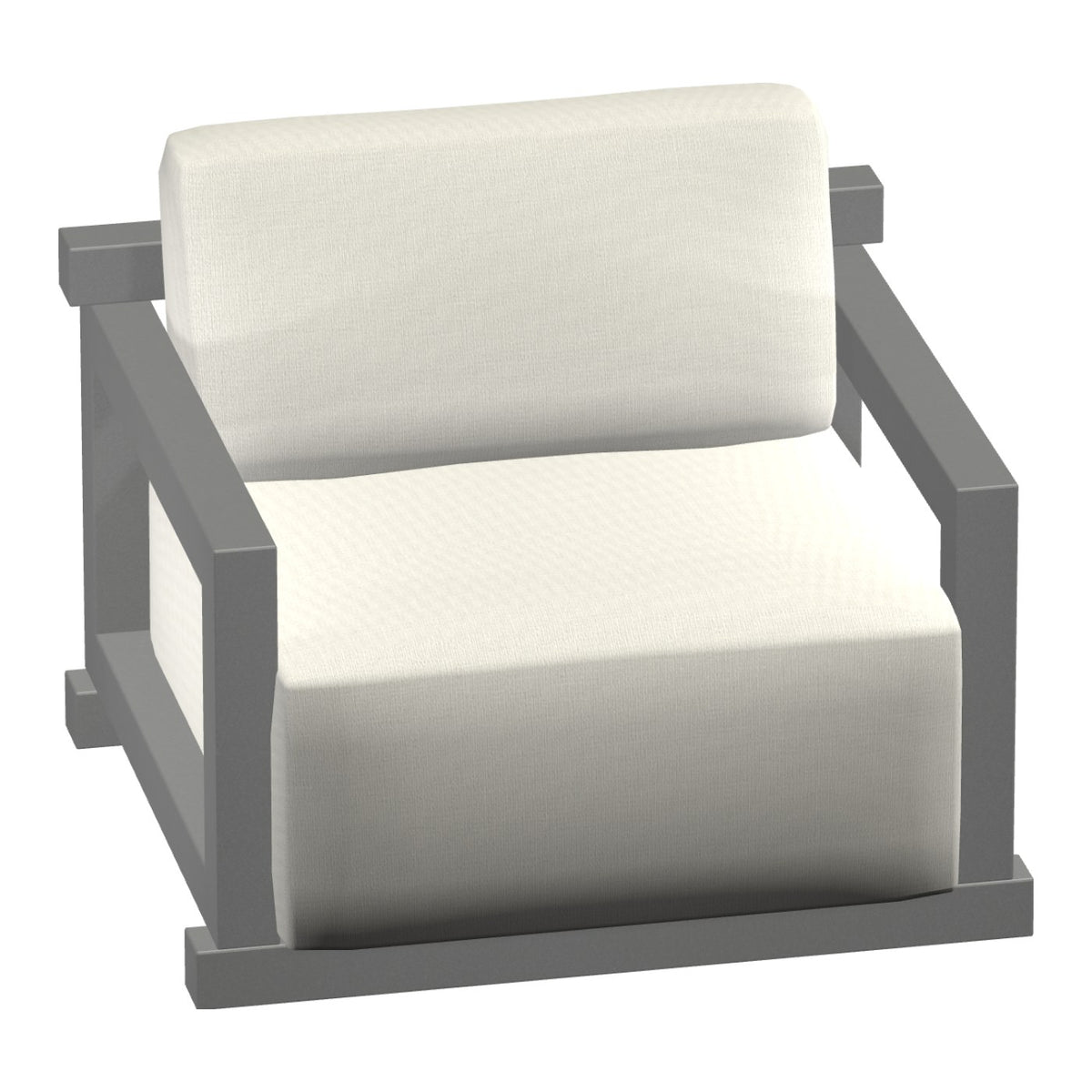 Castelle Talon Cushioned Lounge Chair in Platinum Tex frame finish (3D render)