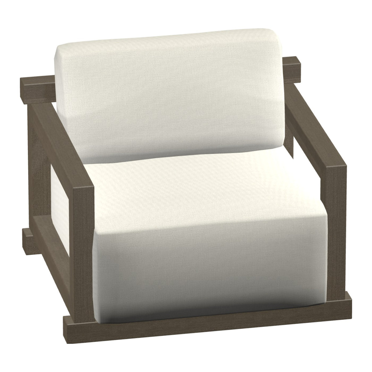 Castelle Talon Cushioned Lounge Chair in Weathered Wood frame finish (3D render)