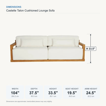 Castelle Talon Cushioned Lounge Sofa dimensions