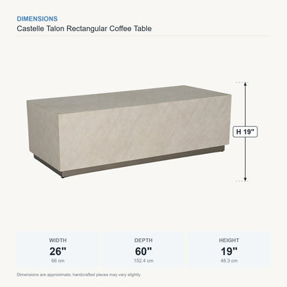 Castelle Talon Rectangular Coffee Table dimensions